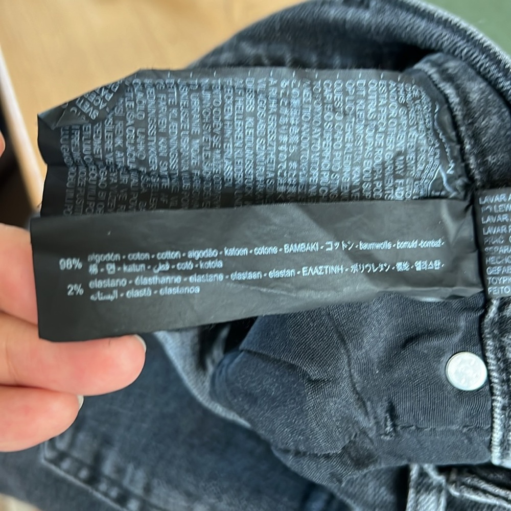 Zara Black Grey Denim Jeans Size 2 - Picture 8 of 8